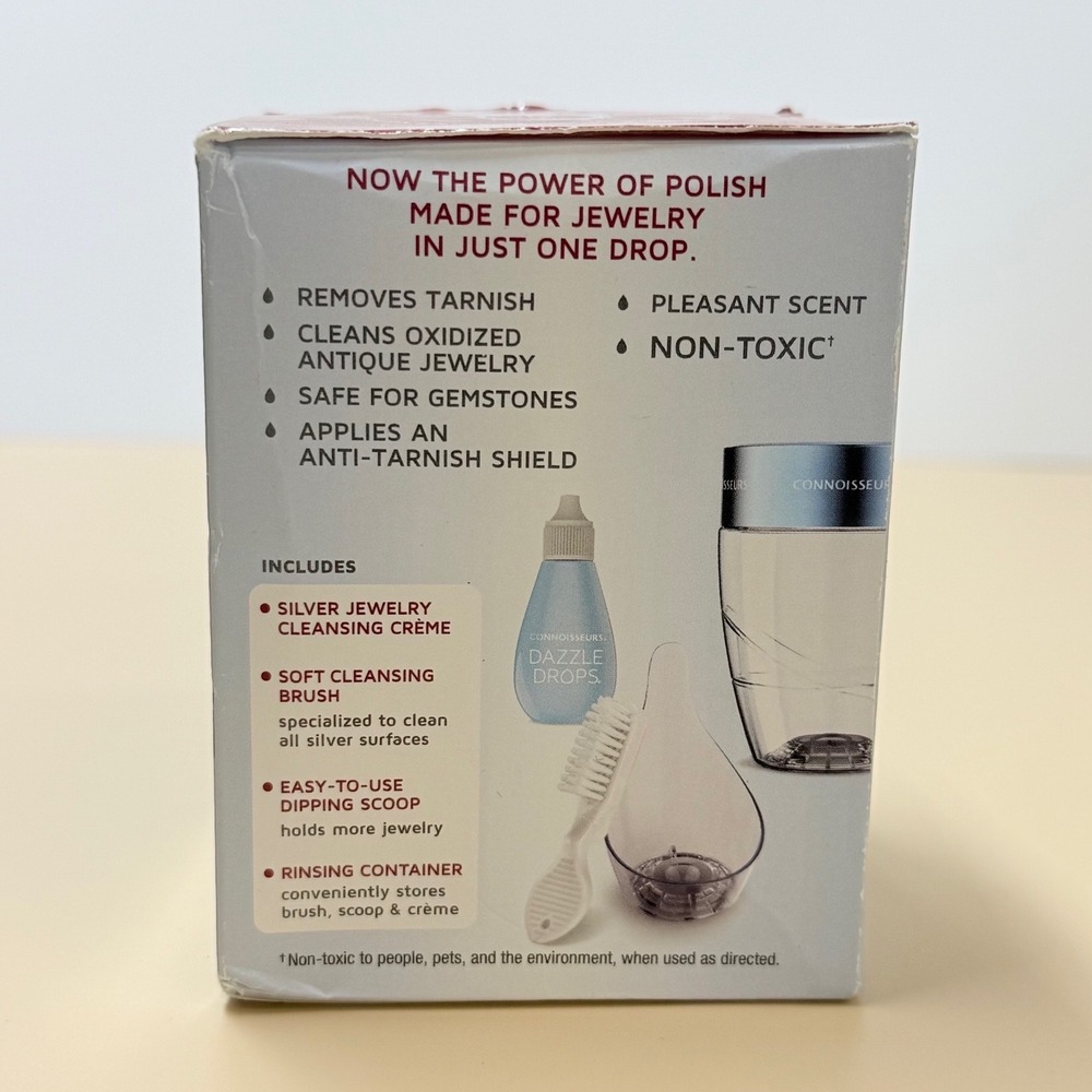 Connoisseurs Dazzle Drops Silver Jewelry Cleansing Crème Kit 1061 Non-Toxic 1oz - Picture 2 of 5